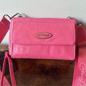NWT Ed Hardy Pink Crossbody Bag